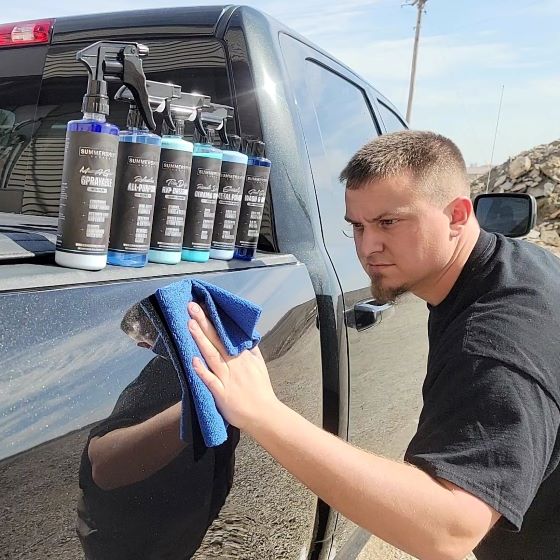 Steve Summers polishing his truck