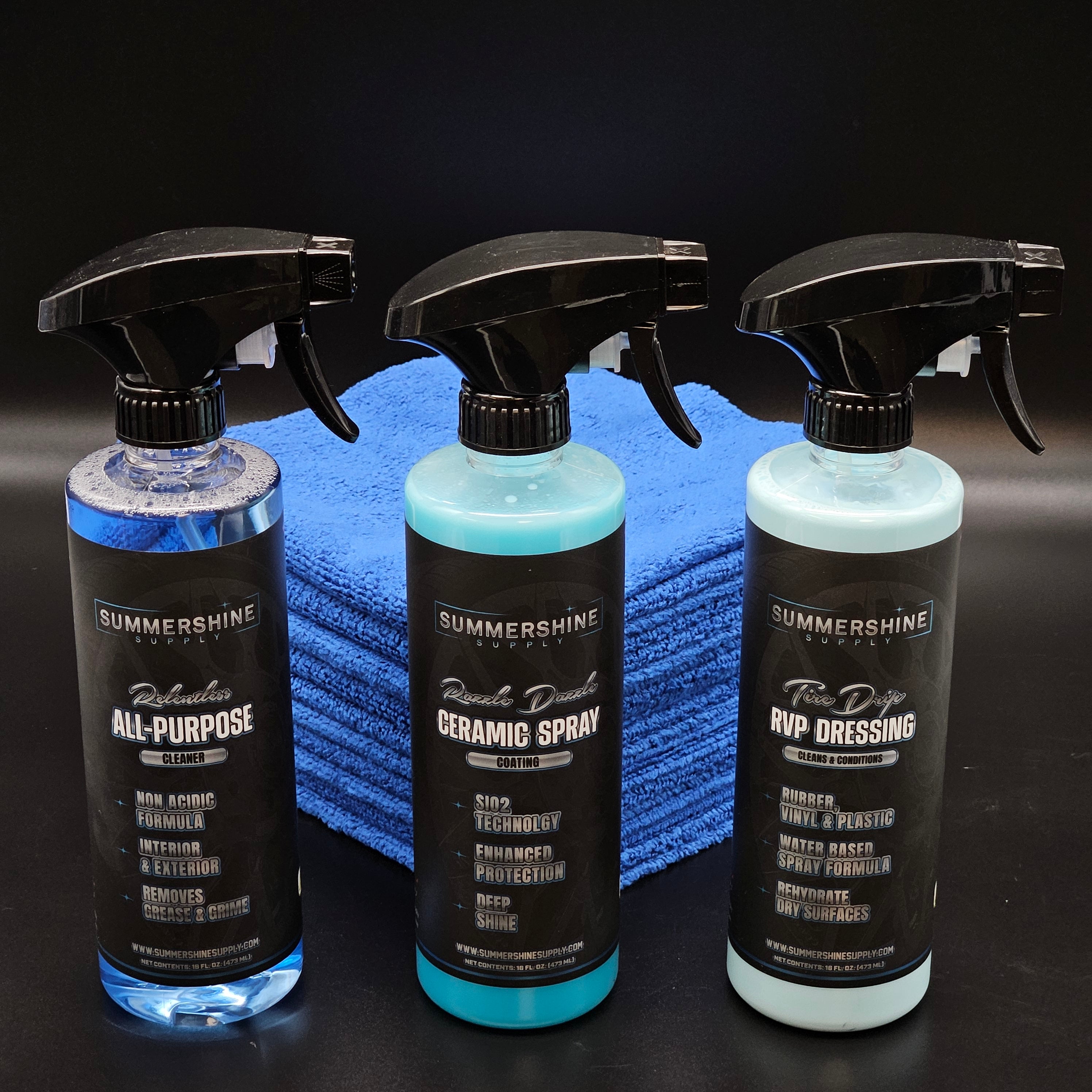 🔧 Exterior Detailing Bundle by SummerShine Supply – Ceramic Spray Coating, Tire Dressing, All-Purpose Cleaner & Microfiber Towels (13-Piece Set)